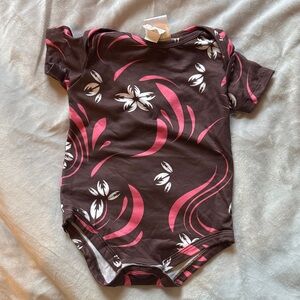 Brown and Pink Floral Kids One Piece